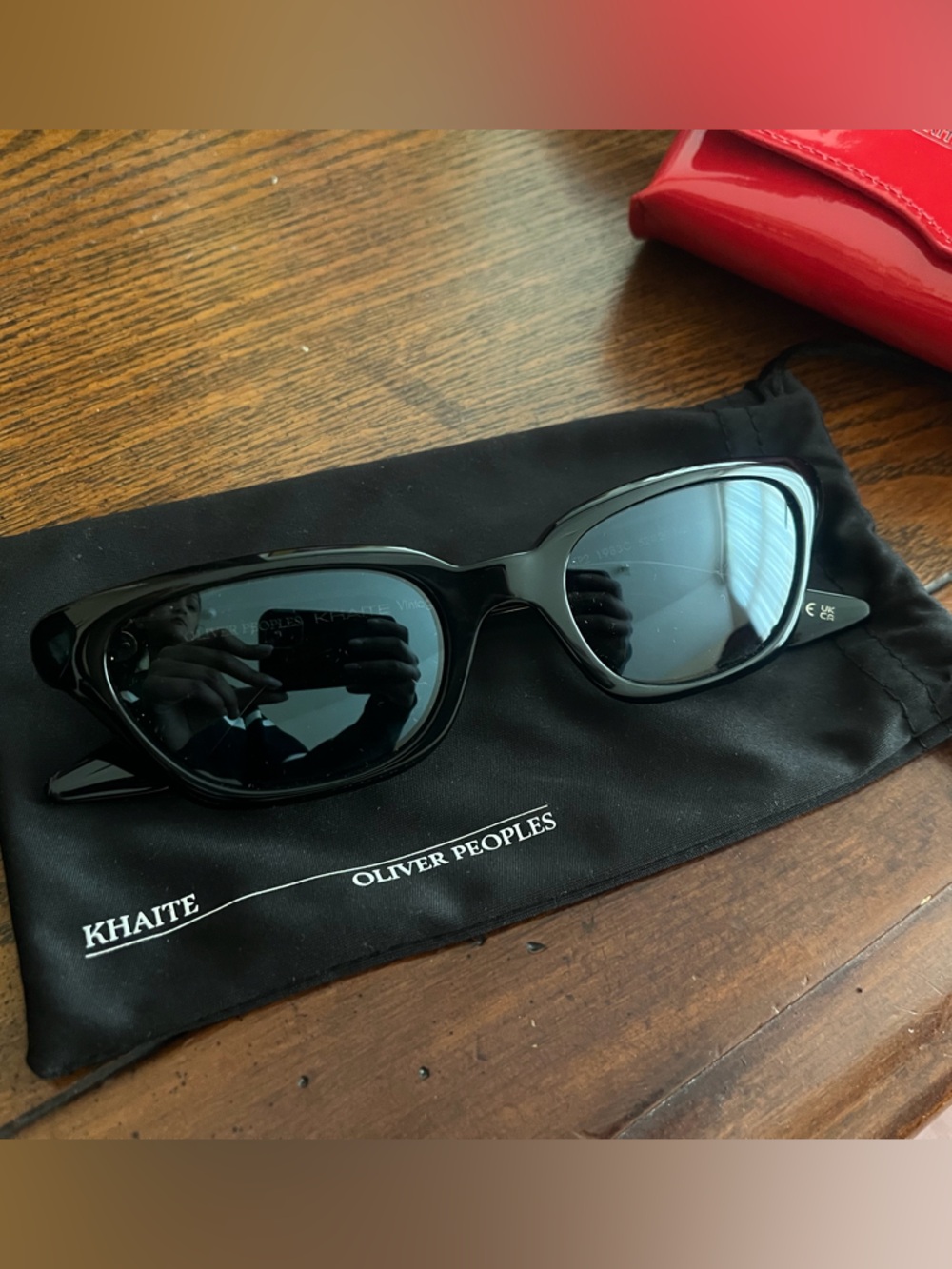 Khaite x Oliver Peoples Black Cat-Eye Sunglasses